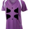  James & Nicholson Ladies' Running-T (paars/wit) Thumbnail