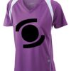  James & Nicholson Ladies' Running-T (paars/wit) Thumbnail