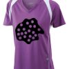  James & Nicholson Ladies' Running-T (paars/wit) Thumbnail