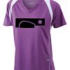  James & Nicholson Ladies' Running-T (paars/wit) Thumbnail