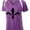  James & Nicholson Ladies' Running-T (paars/wit) Thumbnail