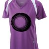  James & Nicholson Ladies' Running-T (paars/wit) Thumbnail