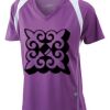  James & Nicholson Ladies' Running-T (paars/wit) Thumbnail