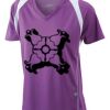  James & Nicholson Ladies' Running-T (paars/wit) Thumbnail