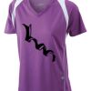  James & Nicholson Ladies' Running-T (paars/wit) Thumbnail