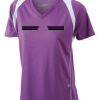  James & Nicholson Ladies' Running-T (paars/wit) Thumbnail