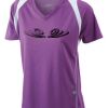  James & Nicholson Ladies' Running-T (paars/wit) Thumbnail