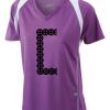  James & Nicholson Ladies' Running-T (paars/wit) Thumbnail