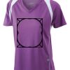  James & Nicholson Ladies' Running-T (paars/wit) Thumbnail