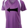  James & Nicholson Ladies' Running-T (paars/wit) Thumbnail