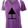  James & Nicholson Ladies' Running-T (paars/wit) Thumbnail