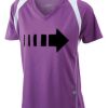  James & Nicholson Ladies' Running-T (paars/wit) Thumbnail