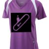  James & Nicholson Ladies' Running-T (paars/wit) Thumbnail