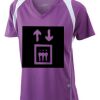  James & Nicholson Ladies' Running-T (paars/wit) Thumbnail