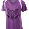  James & Nicholson Ladies' Running-T (paars/wit) Thumbnail