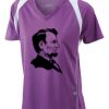  James & Nicholson Ladies' Running-T (paars/wit) Thumbnail