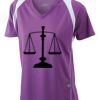  James & Nicholson Ladies' Running-T (paars/wit) Thumbnail
