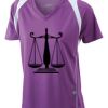 James & Nicholson Ladies' Running-T (paars/wit) Thumbnail