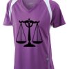  James & Nicholson Ladies' Running-T (paars/wit) Thumbnail