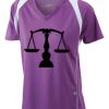  James & Nicholson Ladies' Running-T (paars/wit) Thumbnail