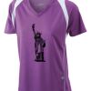  James & Nicholson Ladies' Running-T (paars/wit) Thumbnail