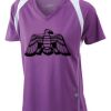  James & Nicholson Ladies' Running-T (paars/wit) Thumbnail