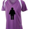  James & Nicholson Ladies' Running-T (paars/wit) Thumbnail