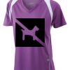  James & Nicholson Ladies' Running-T (paars/wit) Thumbnail