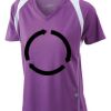  James & Nicholson Ladies' Running-T (paars/wit) Thumbnail