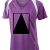  James & Nicholson Ladies' Running-T (paars/wit) Thumbnail