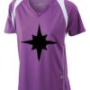  James & Nicholson Ladies' Running-T (paars/wit) Thumbnail