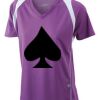  James & Nicholson Ladies' Running-T (paars/wit) Thumbnail