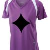  James & Nicholson Ladies' Running-T (paars/wit) Thumbnail