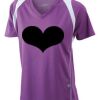  James & Nicholson Ladies' Running-T (paars/wit) Thumbnail