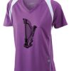  James & Nicholson Ladies' Running-T (paars/wit) Thumbnail