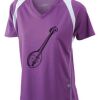 James & Nicholson Ladies' Running-T (paars/wit) Thumbnail