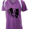  James & Nicholson Ladies' Running-T (paars/wit) Thumbnail