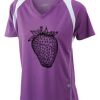  James & Nicholson Ladies' Running-T (paars/wit) Thumbnail