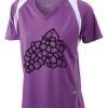  James & Nicholson Ladies' Running-T (paars/wit) Thumbnail
