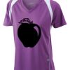  James & Nicholson Ladies' Running-T (paars/wit) Thumbnail