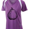  James & Nicholson Ladies' Running-T (paars/wit) Thumbnail