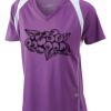  James & Nicholson Ladies' Running-T (paars/wit) Thumbnail