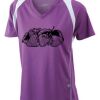  James & Nicholson Ladies' Running-T (paars/wit) Thumbnail