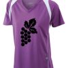  James & Nicholson Ladies' Running-T (paars/wit) Thumbnail