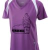  James & Nicholson Ladies' Running-T (paars/wit) Thumbnail