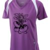  James & Nicholson Ladies' Running-T (paars/wit) Thumbnail