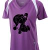  James & Nicholson Ladies' Running-T (paars/wit) Thumbnail