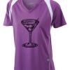  James & Nicholson Ladies' Running-T (paars/wit) Thumbnail