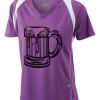  James & Nicholson Ladies' Running-T (paars/wit) Thumbnail
