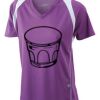  James & Nicholson Ladies' Running-T (paars/wit) Thumbnail